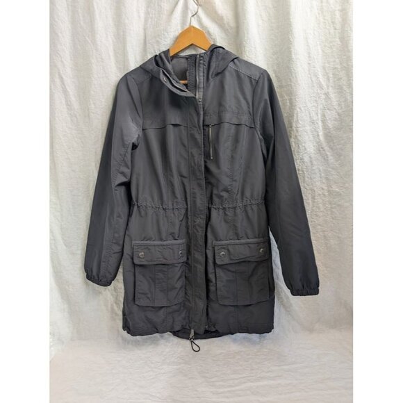 Abercrombie & Fitch Jackets & Blazers - Abercrombie & Fitch gray windbreaker zip up hooded jacket women's size Medium